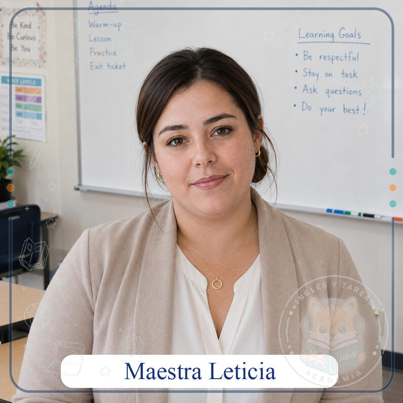 Maestra Leticia Maestra de inglés en línea para primaria en Ingles y Tareas Academia
