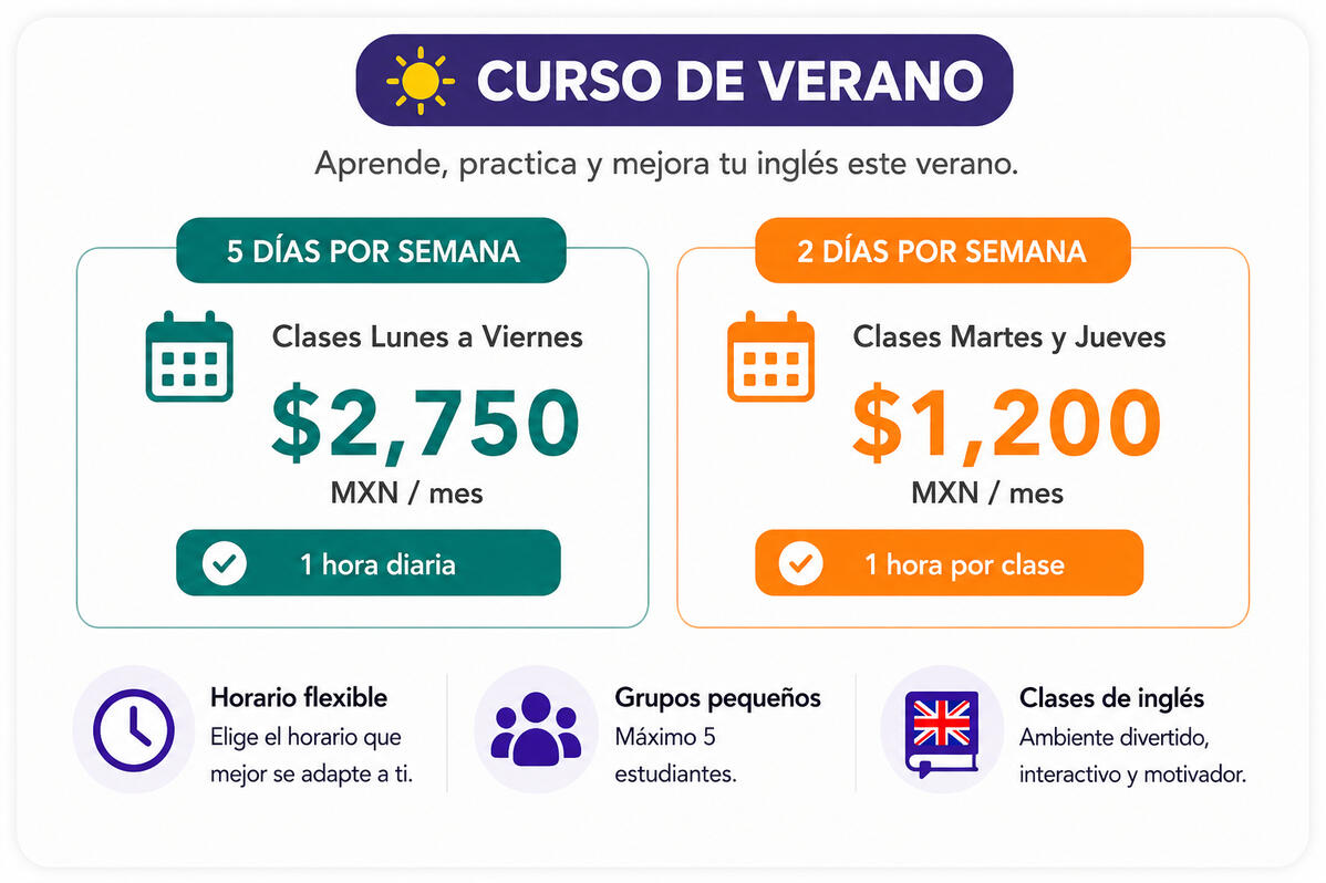 Curso de verano de inglés para niños Precios de curso de verano de inglés en línea para niños con opciones de clases semanales y grupos pequeños de aprendizaje